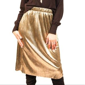 Zara Pleated Gold Skirt